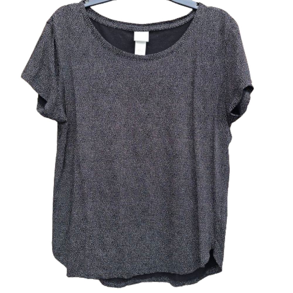 H&M Polka Dot Short Sleeve Cotton Top Sz S